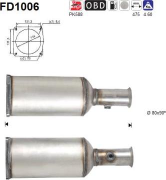 AS FD1006 - KVĒPU FILTRS DPF