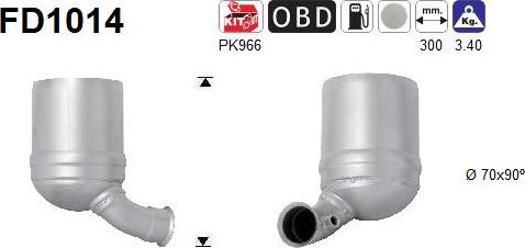 AS FD1014 - KVĒPU FILTRS DPF