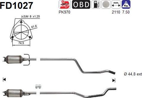 AS FD1027 - KVĒPU FILTRS DPF