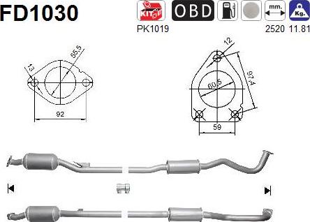 AS FD1030 - KVĒPU FILTRS DPF