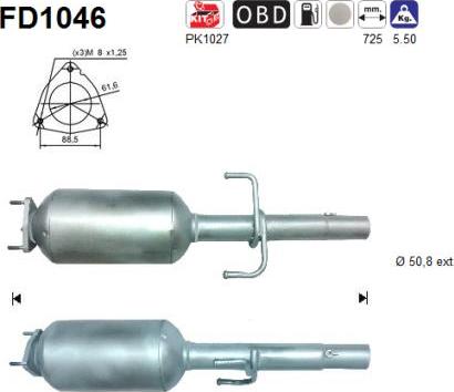 AS FD1046 - KVĒPU FILTRS DPF