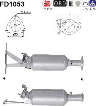 AS FD1053 - KVĒPU FILTRS DPF