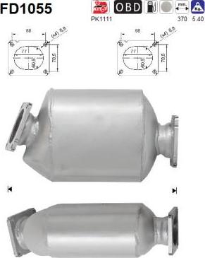 AS FD1055 - KVĒPU FILTRS DPF