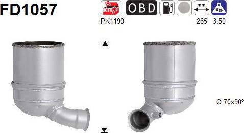 AS FD1057 - KVĒPU FILTRS DPF