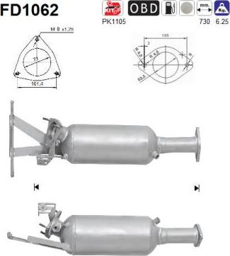 AS FD1062 - KVĒPU FILTRS DPF
