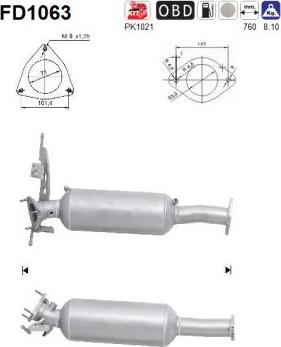 AS FD1063 - KVĒPU FILTRS DPF