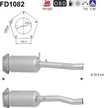 AS FD1082 - KVĒPU FILTRS DPF