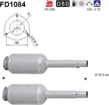 AS FD1084 - KVĒPU FILTRS DPF