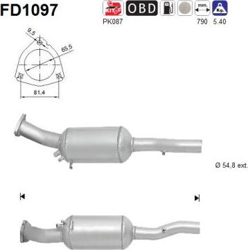 AS FD1097 - KVĒPU FILTRS DPF