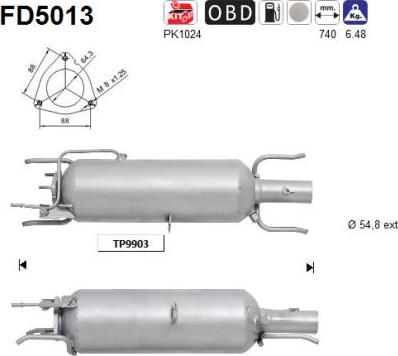 AS FD5013 - KVĒPU FILTRS DPF