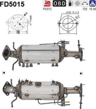 AS FD5015 - KVĒPU FILTRS DPF