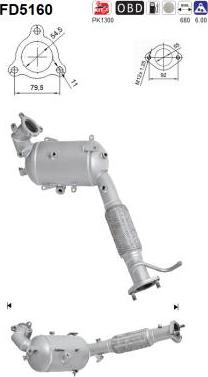 AS FD5160 - KVĒPU FILTRS DPF