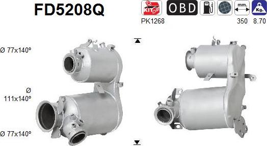 AS FD5208Q - KVĒPU FILTRS DPF