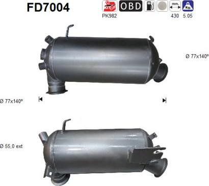 AS FD7004 - KVĒPU FILTRS DPF