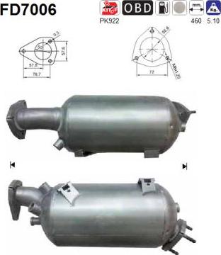 AS FD7006 - KVĒPU FILTRS DPF