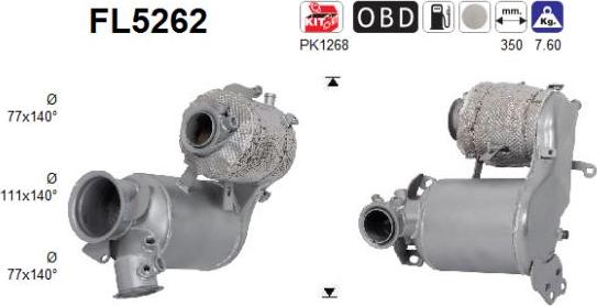 AS FL5262 - KVĒPU FILTRS DPF
