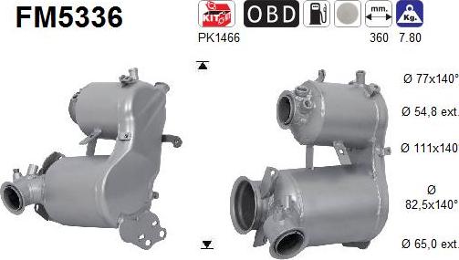 AS FM5336 - Kvēpu filtrs FM5336