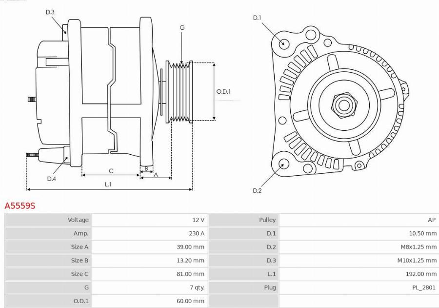 AS-PL A5559S - Auto Part