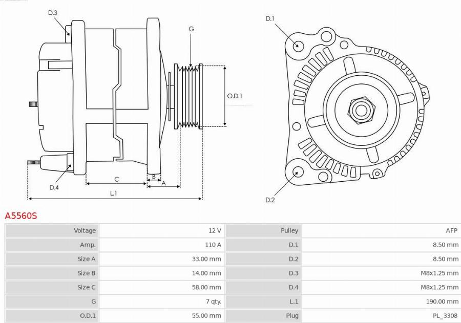 AS-PL A5560S - Auto Part