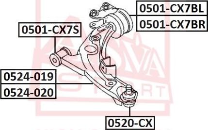 ASVA 0501-CX7BL - EH44-34-350 BUKSE 0501-CX7BL