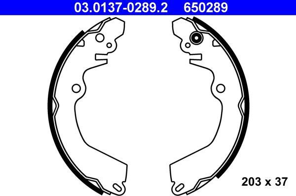 ATE 03-0137-0289-2 - Bremžu loku komplekts