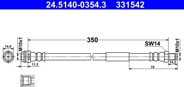 ATE 24.5140-0354.3 - Bremžu