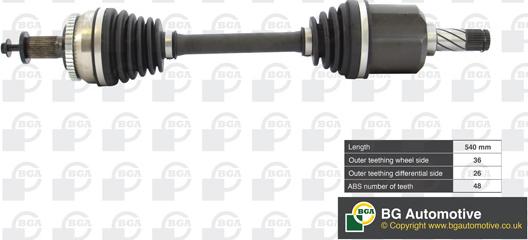 BGA DS9706LA - Piedziņas vārpsta -