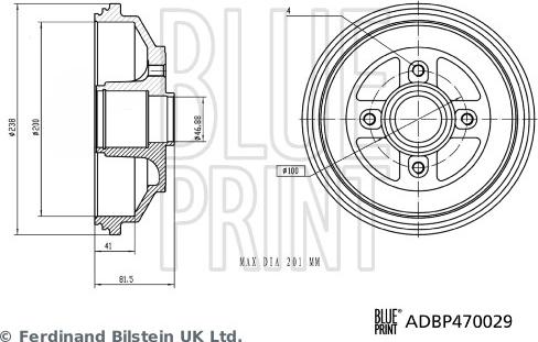 Blue Print ADBP470029 - Bremžu trumulis