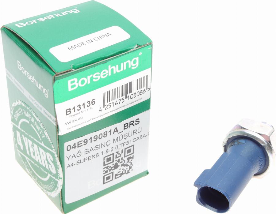 Borsehung B13136 - Devējs, Eļļas spiediens
