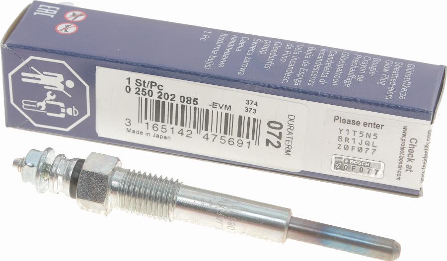 BOSCH 0250202085 - KVĒLSVECE=>CH157 GLP072 0