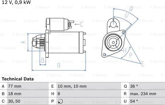 BOSCH 0986012301 - 1230 STARTERIS B-05