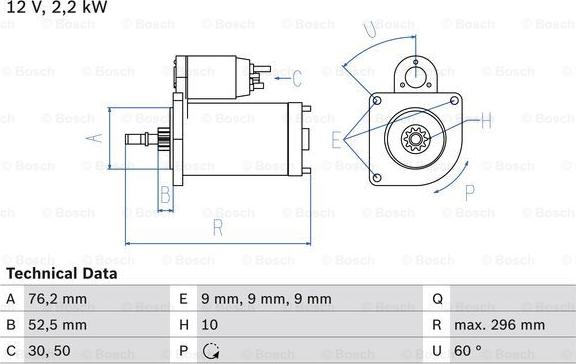 BOSCH 0986016340 - 1634 STARTERIS B-10