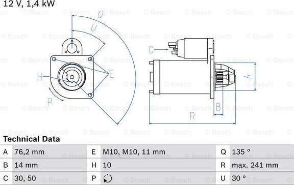 BOSCH 0986016470 - 1647 STARTERIS B-10
