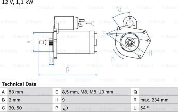 BOSCH 0986016800 - 1680 STARTERIS B-10
