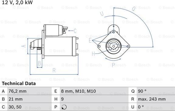 BOSCH 0986017300 - 1730 STARTERIS B-05
