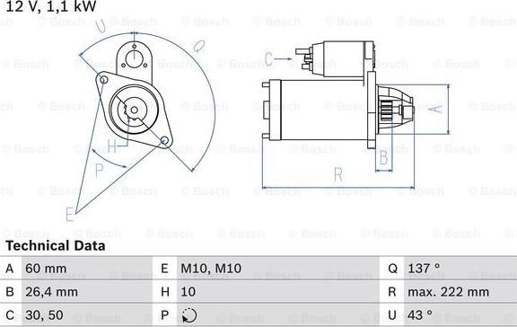 BOSCH 0986021800 - STARTERIS 0 986