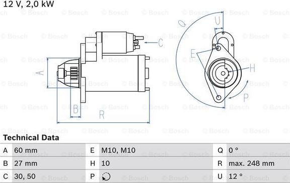BOSCH 0986023110 - STARTERIS 0 986