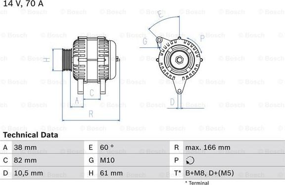 BOSCH 0986039550 - 3955 ĢENERATORS B-10