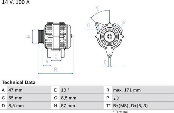 BOSCH 0986040370 - 4037 ĢENERATORS B-10