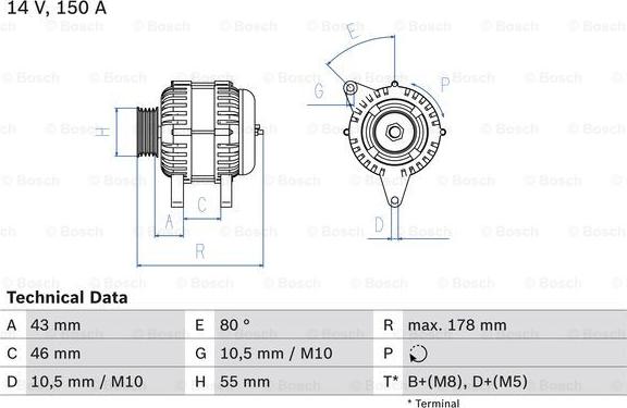 BOSCH 0986041930 - 4193 ĢENERATORS B-10
