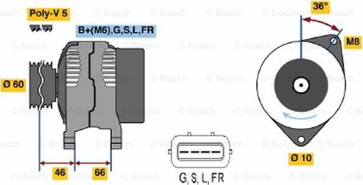 BOSCH 0986042301 - ĢENERATORS B-10 28-3786