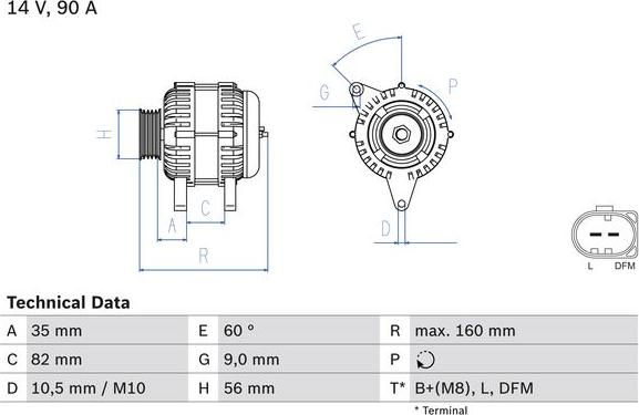 BOSCH 0986044300 - 4430 ĢENERATORS B-10