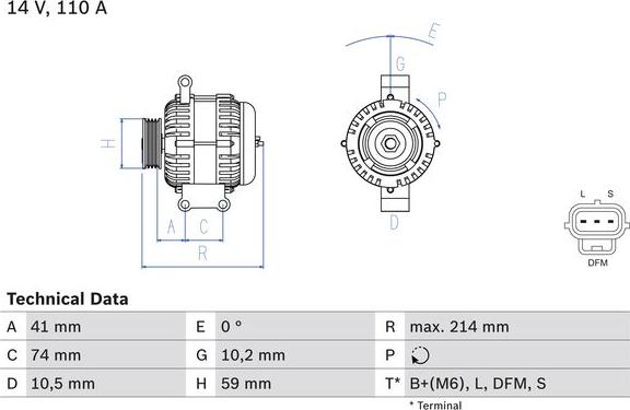 BOSCH 0986045370 - 4537 ĢENERATORS B-10