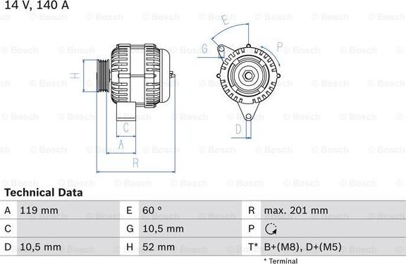 BOSCH 0986046190 - 4619 ĢENERATORS B-10