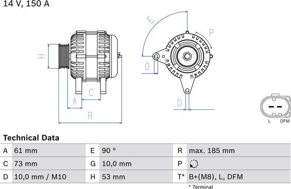 BOSCH 0986048921 - ĢENERATORS 210530 B-20