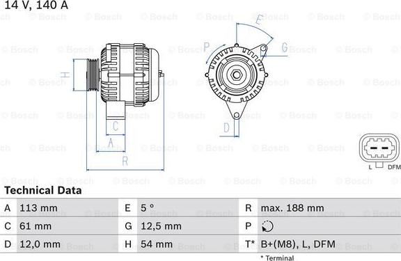BOSCH 0986080380 - ĢENERATORS B-20 0