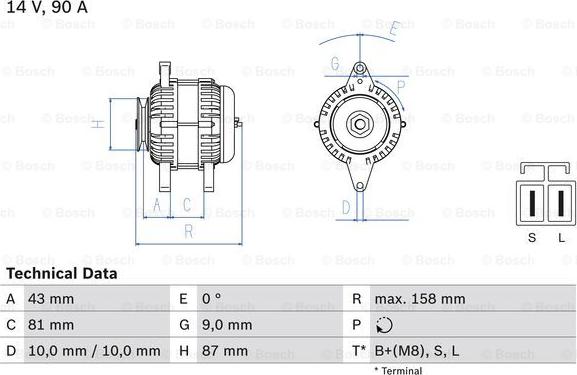 BOSCH 0986080430 - ĢENERATORS B-10 0