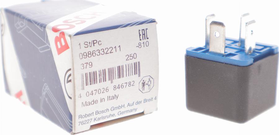 BOSCH 0986332211 - Relejs, Darba strāva