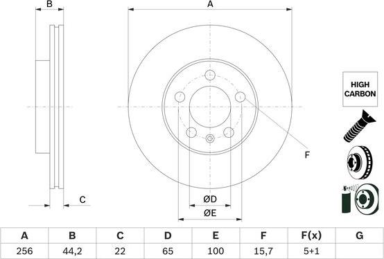 BOSCH 0986479F32 - BREMŽU DISKI 0