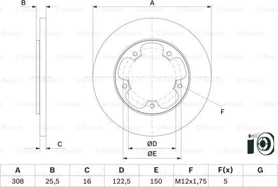 BOSCH 0986479F44 - BREMŽU DISKI 0